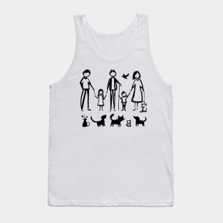 Stick figure man in family ink Tank Top